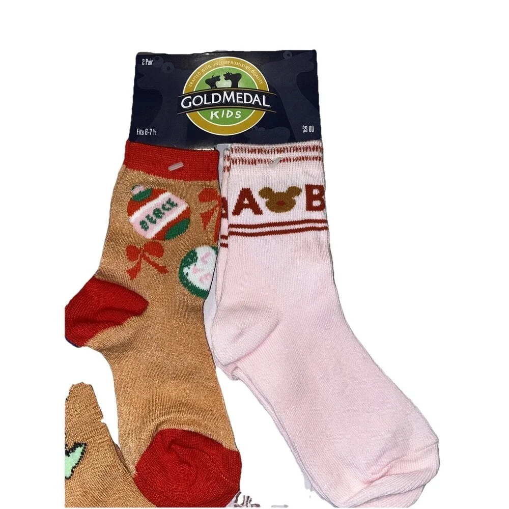 Vintage Gold Medal Kids Child Socks sz 5, 6, 7.5 animals Dinosaurs Teddy NWT